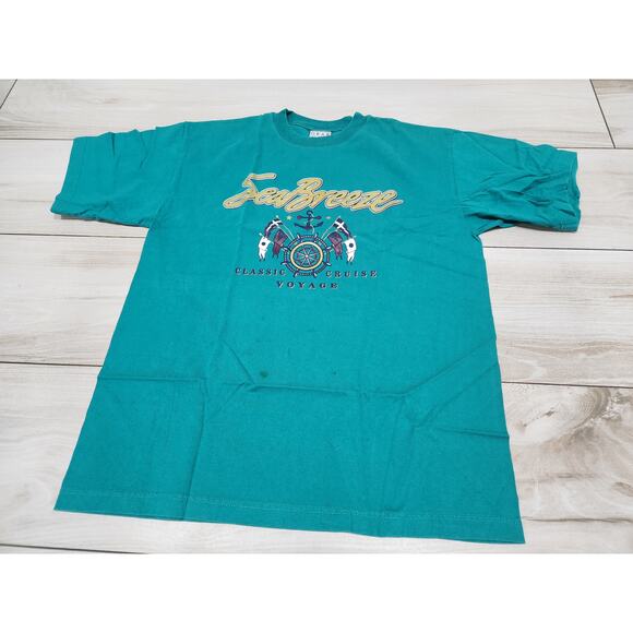 Mens Vtg Sea Breeze T Shirt Cruise Wear Beach Nautical souvenir Tourist Large - Picture 1 of 5